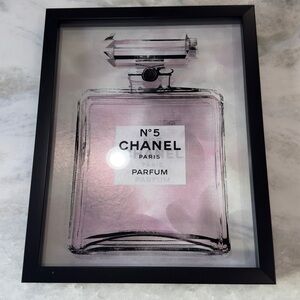 CHANEL Pink and Black Perfume Bottle Art Print